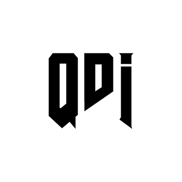 Diseño del logotipo de la compañía tecnológica QDI: combinación de colores blanco y negro QDI: diseño del logotipo QDI: icono QDI: alfabeto QDI: tipografía