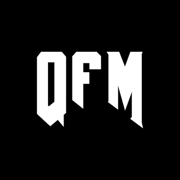 Diseño del logotipo de la compañía tecnológica QFM: combinación de colores blanco y negro, diseño del logotipo QFM, diseño del vector QFM, icono QFM, alfabeto QFM, tipografía QFM.