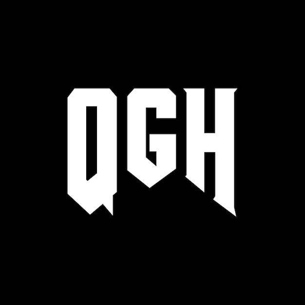 Diseño del logotipo de la compañía tecnológica QGH: combinación de colores blanco y negro QGH: logotipo QGH: vector QGH: diseño QGH: icono QGH: alfabeto QGH: tipografía