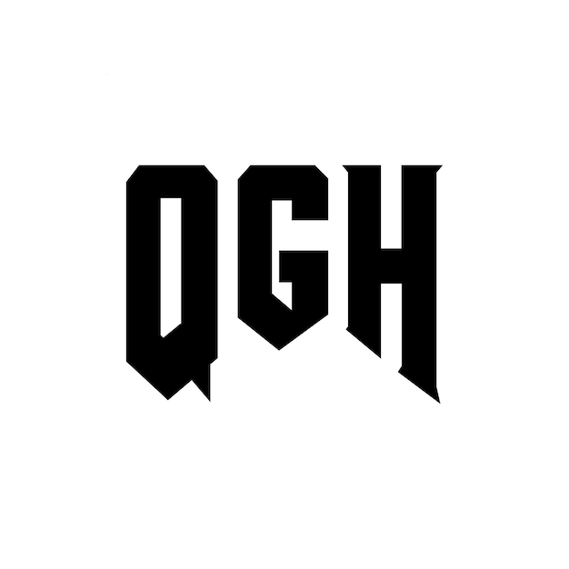 Diseño del logotipo de la compañía tecnológica QGH: combinación de colores blanco y negro QGH: logotipo QGH: vector QGH: diseño QGH: icono QGH: alfabeto QGH: tipografía