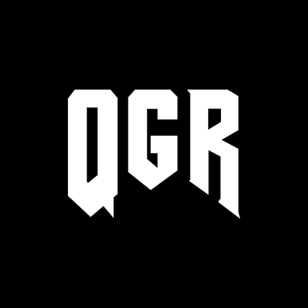 Diseño del logotipo de la compañía tecnológica QGR: combinación de colores blanco y negro QGR: Vector QGR: Diseño del icono QGR: Alfabeto QGR: Tipo de diseño del logotipo