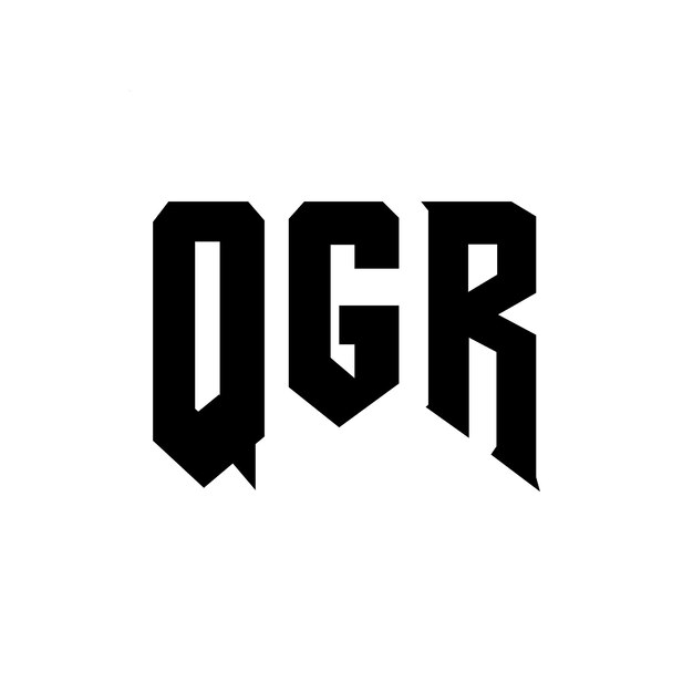 Diseño del logotipo de la compañía tecnológica QGR: combinación de colores blanco y negro QGR: Vector QGR: Diseño del icono QGR: Alfabeto QGR: Tipo de diseño del logotipo