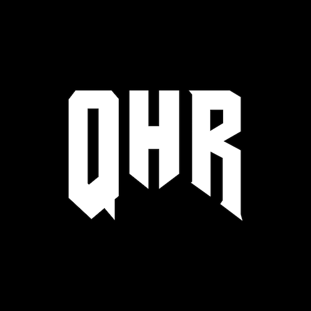 Diseño del logotipo de la compañía tecnológica QHR: combinación de colores blanco y negro QHR: diseño del logotipo QHR: icono QHR: alfabeto QHR: tipografía