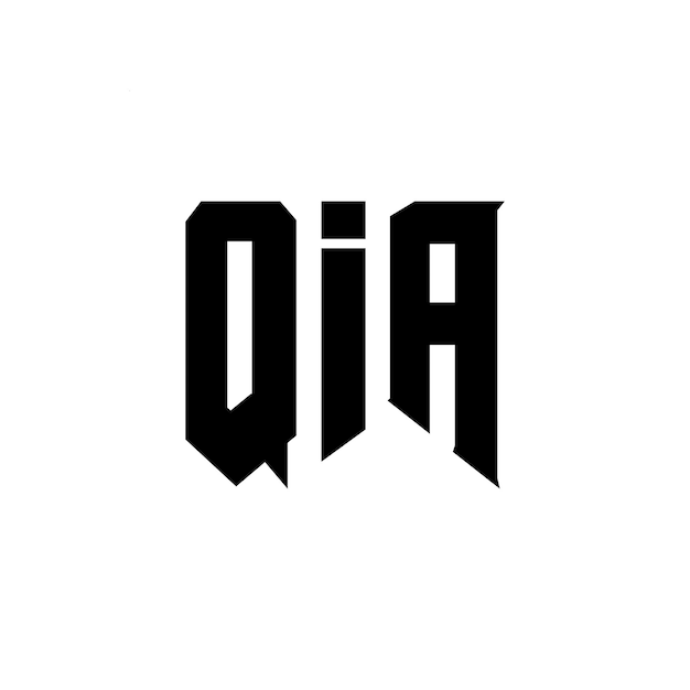 Diseño del logotipo de la compañía tecnológica QIA: combinación de colores blanco y negro, diseño del logotipo QIA: vector, diseño del icono QIA: alfabeto QIA: tipografía.
