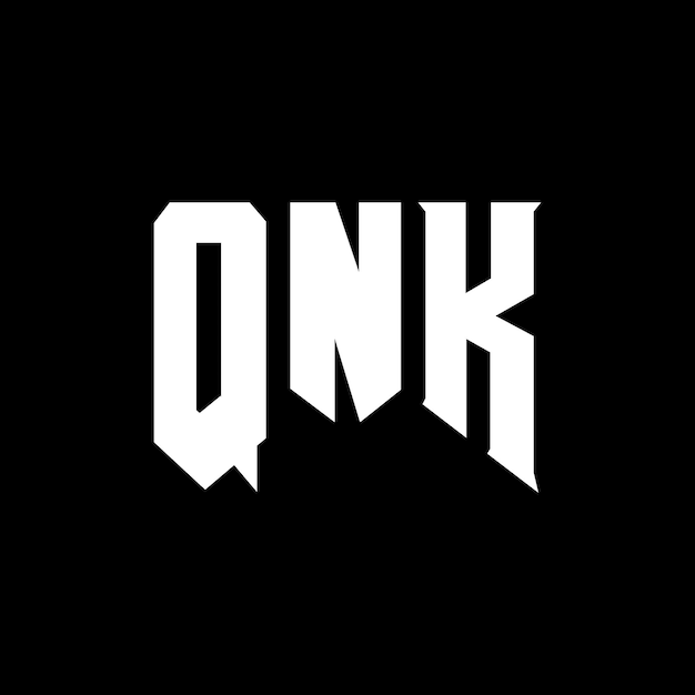 Diseño del logotipo de la compañía tecnológica QNK: combinación de colores blanco y negro QNK: Vector QNK: Diseño del icono QNK: Alfabeto QNK: Tipografía QNK