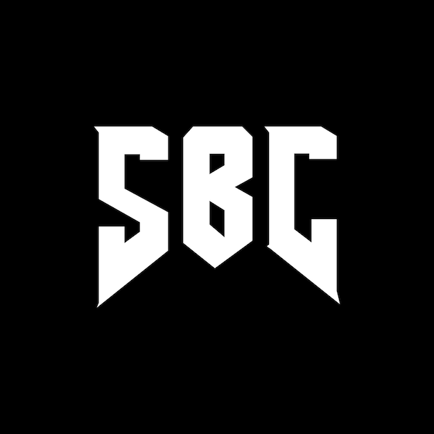 Diseño de logotipo de la compañía tecnológica SBC: combinación de colores blanco y negro SBC: diseño de logotipo SBC: icono SBC: alfabeto SBC: tipografía SBC
