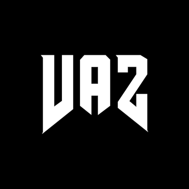 Diseño del logotipo de la compañía tecnológica VAZ: combinación de colores blanco y negro, diseño del logotipo VAZ, diseño del vector VAZ, icono VAZ, alfabeto VAZ, tipografía VAZ.