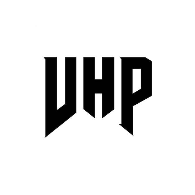 Diseño del logotipo de la compañía tecnológica VHP: combinación de colores blanco y negro VHP: diseño del logotipo VHP: icono VHP: alfabeto VHP: tipografía