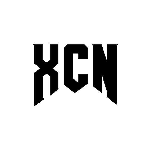 Diseño del logotipo de la compañía tecnológica XCN: combinación de colores blanco y negro XCN: Vector XCN: Diseño del icono XCN: Alfabeto XCN: Tipografía XCN