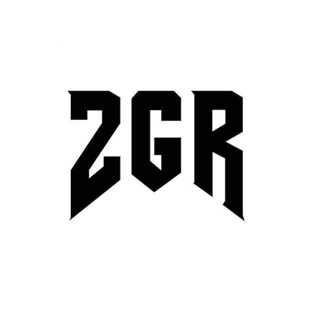 Diseño del logotipo de la compañía tecnológica ZGR: combinación de colores blanco y negro ZGR: diseño del logotipo ZGR: icono ZGR: alfabeto ZGR: tipografía ZGR