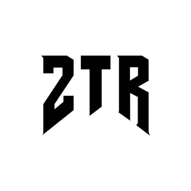 Diseño del logotipo de la compañía tecnológica ZTR: combinación de colores blanco y negro ZTR: diseño del logotipo ZTR: vector ZTR: icono ZTR: alfabeto ZTR: tipografía ZTR