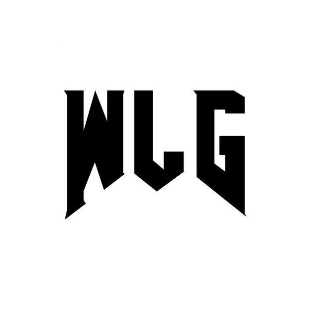 Diseño del logotipo de la compañía WLG: combinación de colores blanco y negro WLG logotipo WLG vector WLG diseño WLG icono WLG alfabeto WLG tipografía diseño del logotipo