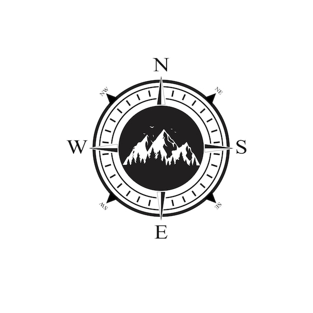 diseño del logotipo de compas vectorial fondo blanco