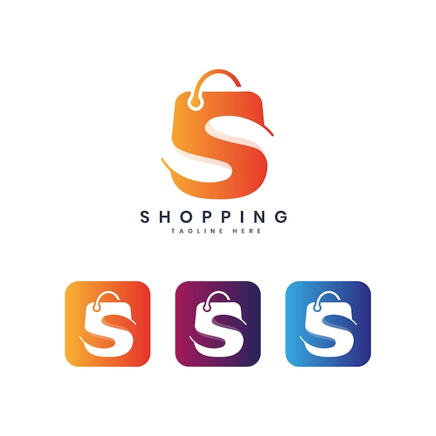 Diseño de logotipo de compras tipo de logotipo creativo y concepto de diseño de icono de aplicación