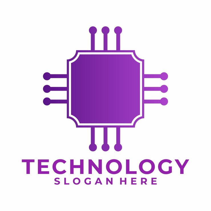Vector diseño de logotipo de computación de chips diseños de logotipo tecnológico concepto vectorial plantilla de logotipio de red de tecnología digital