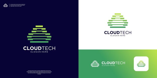 Diseño de logotipo de computación en la nube abstracto