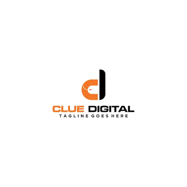 Diseño de logotipo de computadora digital con letra de cd