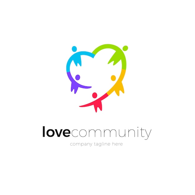 Vector diseño de logotipo de comunidad de amor