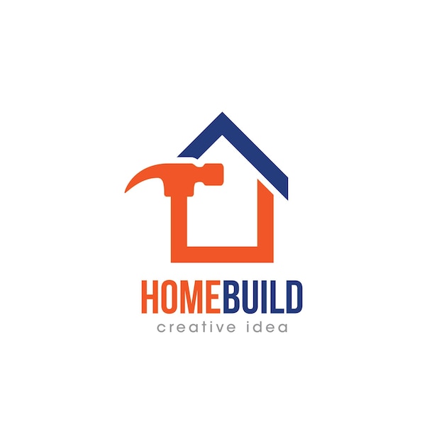 Diseño de logotipo de concepto de construcción de viviendas creativas