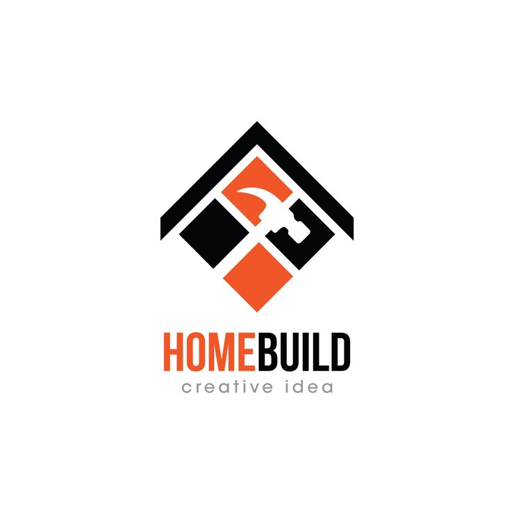 Diseño de logotipo de concepto creativo de construcción de viviendas