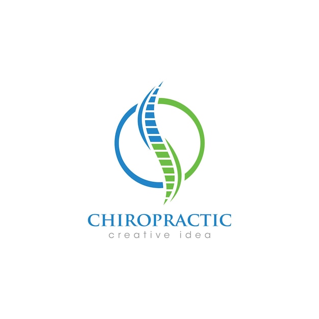 Diseño del logotipo del concepto creativo de quiropráctica
