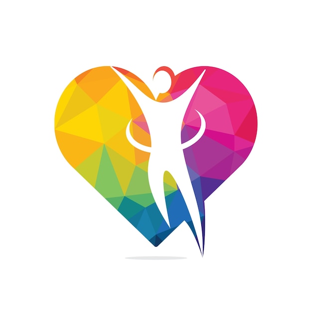 Diseño de logotipo de concepto de cuidado de personas creativas