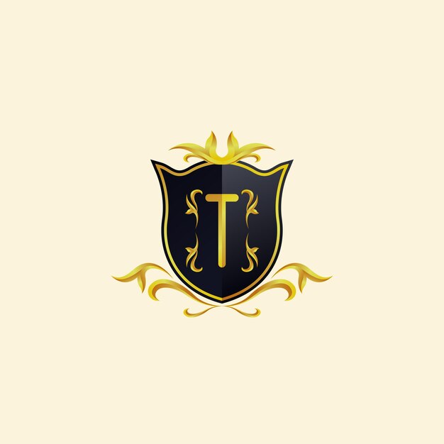 Diseño de logotipo concepto decoración letra T