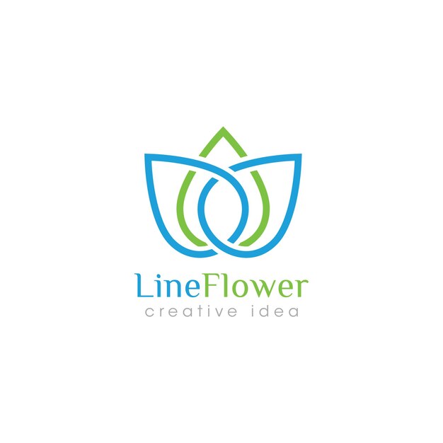 Diseño del logotipo del concepto de la flor de la línea creativa
