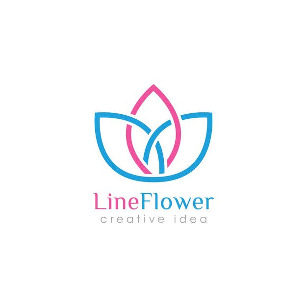 Diseño del logotipo del concepto de la flor de la línea creativa