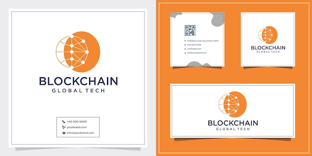 Diseño de logotipo de concepto global de tecnología
