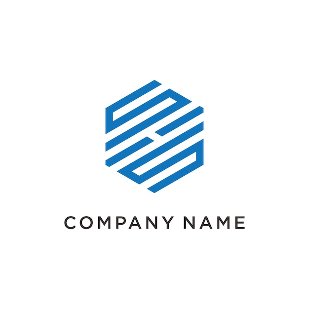 Diseño de logotipo concepto gráfico abstracto creativo signo de stock vectorial premium letra única inicial SIS fuente en línea hexágono
