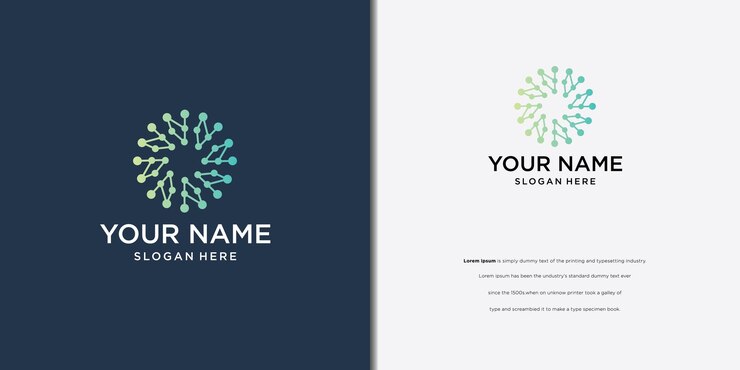 Diseño de logotipo Concepto de logotipo redondo, logotipo creativo de puntos conectados para la tecnología