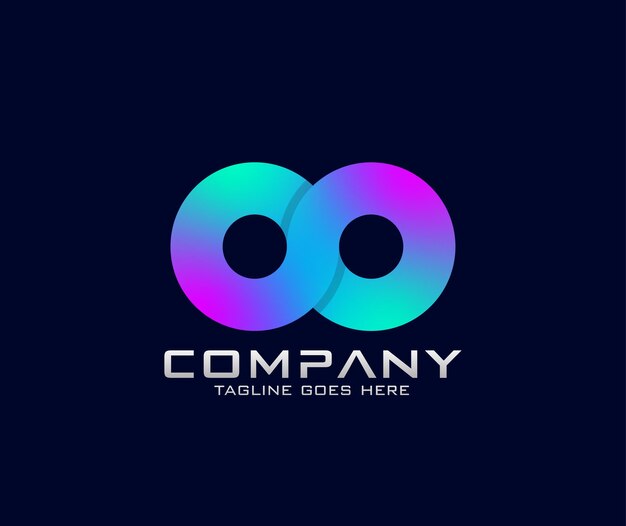 Diseño de logotipo de concepto moderno infinito degradado abstracto