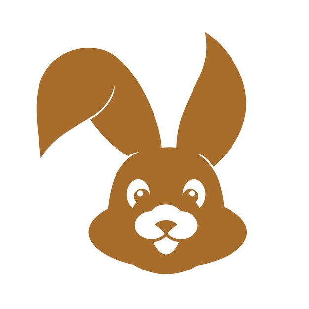 Diseño del logotipo del conejo de la cara linda