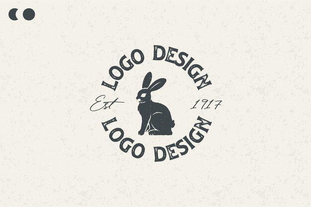 Diseño de logotipo de conejo elegante composición retro estilo clásico