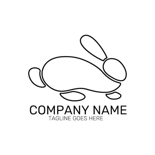 Diseño de logotipo de conejo Plantilla Icono Vector ilustración minimalista