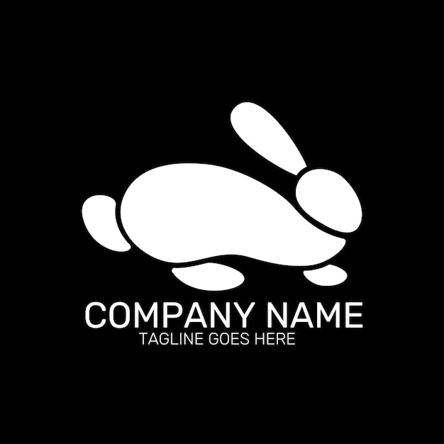 Diseño de logotipo de conejo Plantilla Icono Vector ilustración minimalista