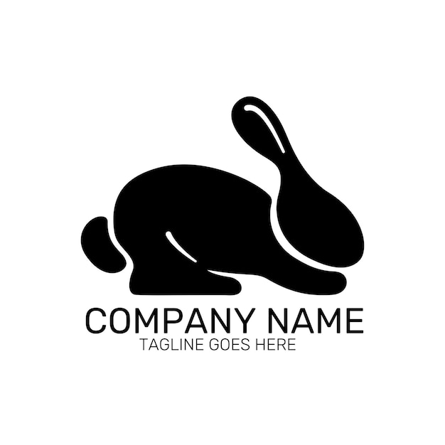 Diseño de logotipo de conejo Plantilla Icono Vector ilustración minimalista