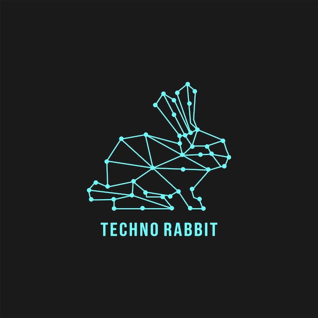 Diseño de logotipo de conejo único