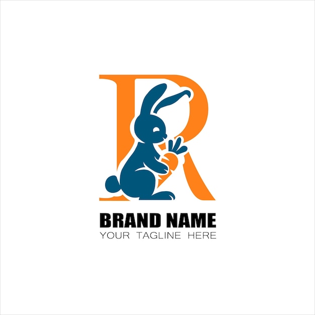 Un diseño de logotipo de conejo