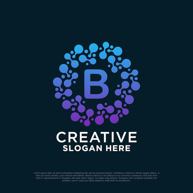 Diseño de logotipo de conexión con concepto creativo de letras Premium Vector