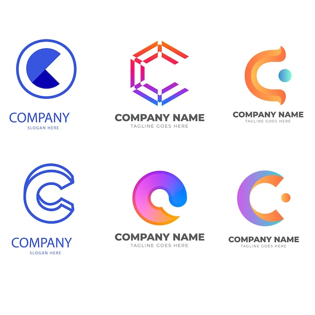 Diseño del logotipo de conexión de la letra C con puntos para la tecnología