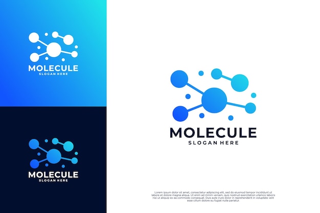 Diseño de logotipo de conexión de molécula abstracta Logotipo de nanotecnología para laboratorio científico