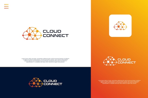 Diseño del logotipo de la conexión a la nube Logotipo del circuito de la nube