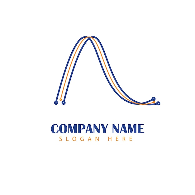 Diseño de logotipo de conexión de red de cable azul y naranja