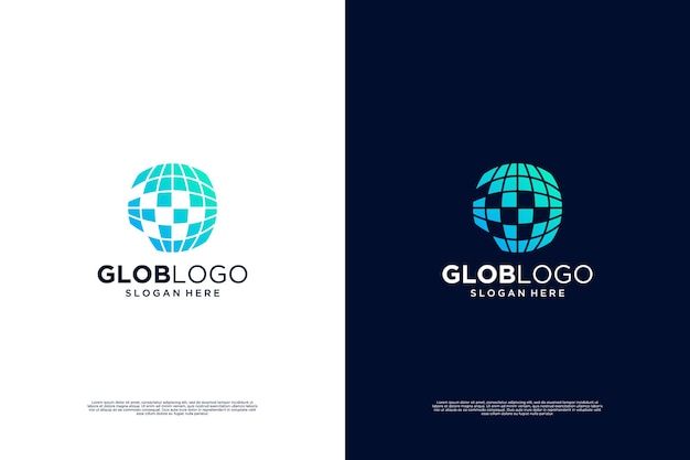 Diseño de logotipo de conexión de red global concepto de negocio ilustrador vectorial