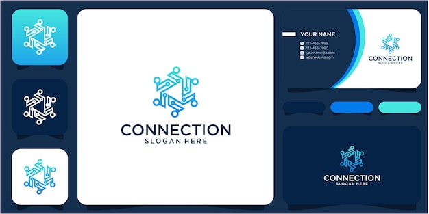 diseño de logotipo conexión simple elegancia