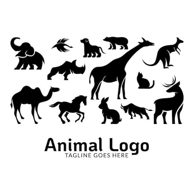 Vector diseño de logotipo de conservación de animales. diseño de logotipo de safari de vida silvestre, inspiración animal,