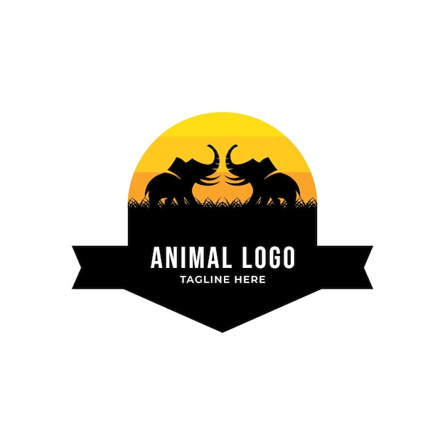 Diseño de logotipo de conservación de animales Inspiración en el diseño de logotipo de safari de vida silvestre