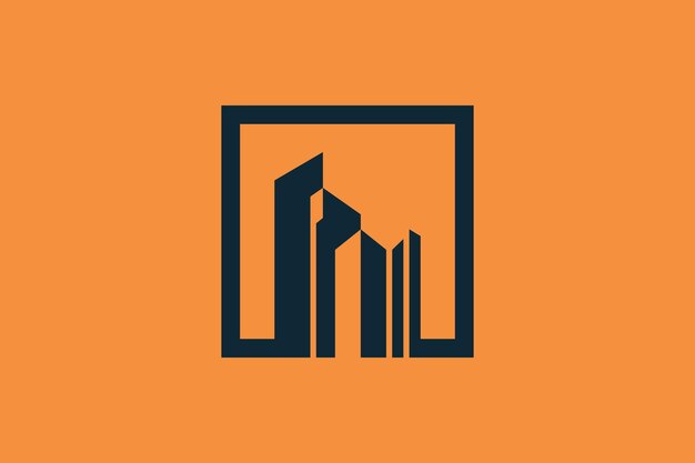 Diseño de logotipo de construcción concepto creativo de estilo único Premium Vector